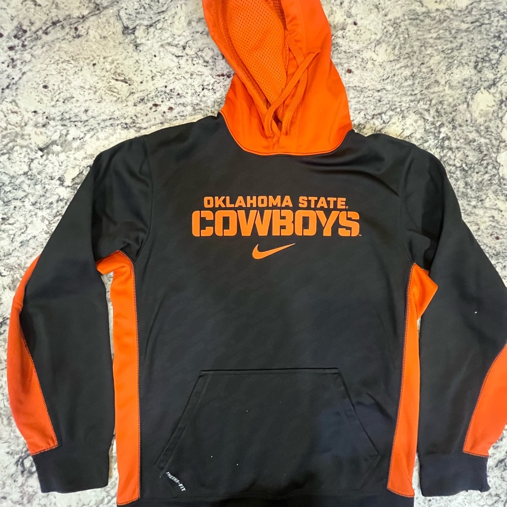 Nike Black and Orange Oklahoma State Cowboys Hoodie